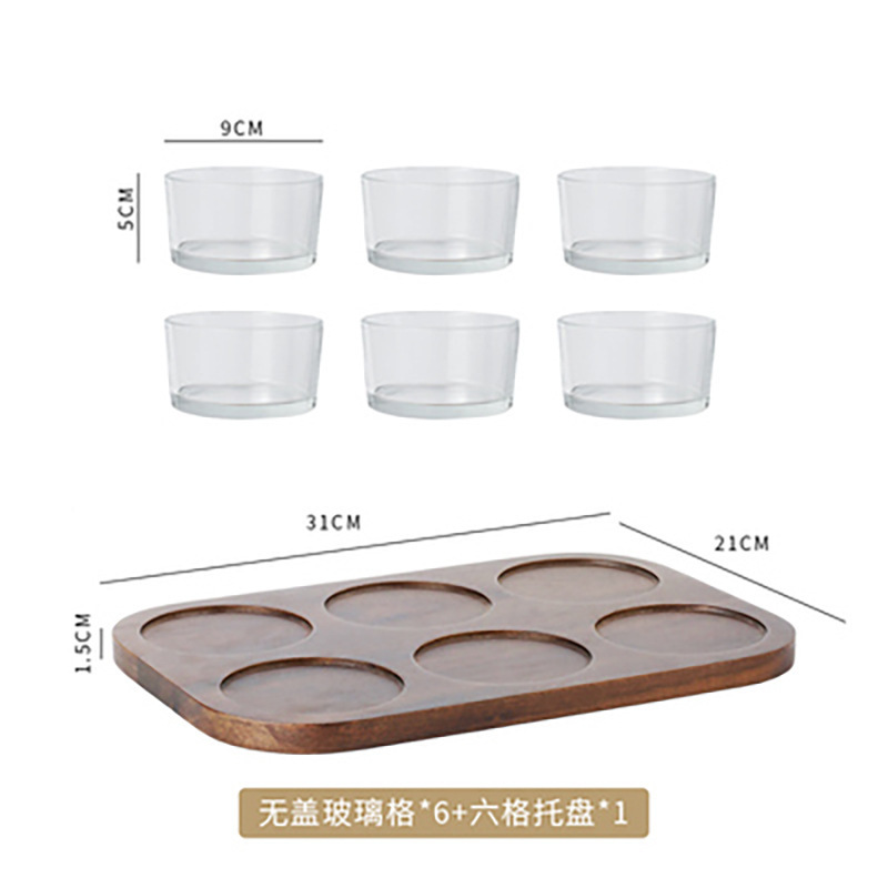 Glass fruit plates * 6 [without lids] Six-compartment tray