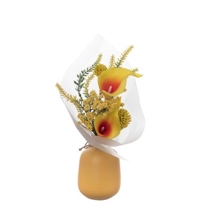 Bouquet de fleurs artificielles CallaFloral, lys jaunes, pour décoration de maison et de mariage CF01099 - Product Image 5