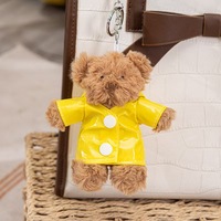 Llavero de peluche clásico de oso de peluche marrón, colgante atemporal de animal de peluche