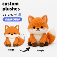 Peluche Renard Personnalisée Adorable Anti-Stress, Jouet Doux en Peluche, Poupée Animale Rembourrée, OEM/ODM, Cadeau d'Anniversaire pour Enfants, Décoration Thème Forêt, Vente en Gros