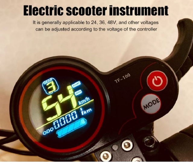 LED Display Electric Scooter Instrument TF-100 Thumb Throttle Speedometer