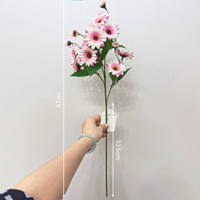 Vente en gros d'usine, mini-bouquet de fleurs décoratives artificielles en soie multicolores à plusieurs têtes, 61 cm, marguerites et chrysanthèmes, pour mariage