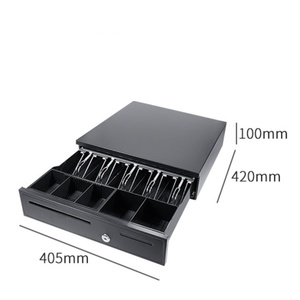 Cajón de efectivo 405B Cajón de efectivo de tres niveles con cinco compartimentos Cajón de efectivo de supermercado con cerradura Se puede usar de forma independiente - Product Image 5