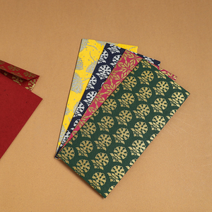 Handmade Fabric <b>Envelopes</b> Assorted Pack of 5 Reusable Decorative Cloth Covers for Gift Packaging Invitations and <b>Money</b> - Product Image 2