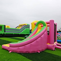 Videur gonflable de glissière de cheval d'arc-en-ciel de qualité commerciale maison extérieure sûre de rebond d'amusement d'enfants de PVC pour la location de partie