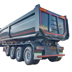 Factory Direct Sale 80 Ton 4 Axles U-Shape Dump Truck Trailers 45cbm Tipper Semi Trailer