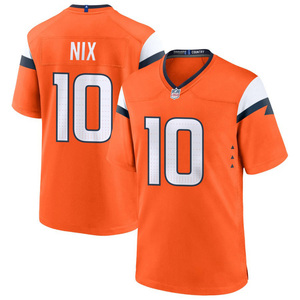 2026 Denver Jersey Custom American Football Shirts Gestikte Geborduurde Jeugd Uniformen Sportkleding met Logo's Oranje - Product Image 3