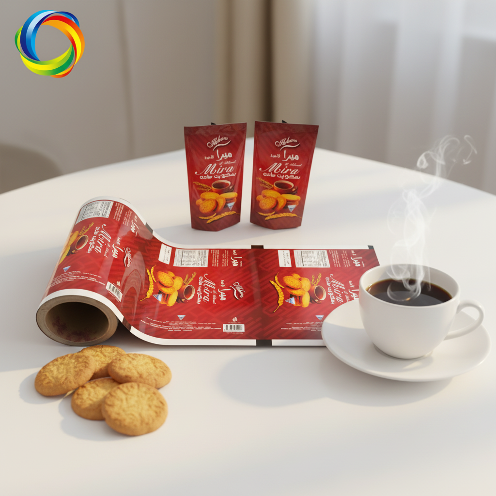 Food Packaging Film Roll Moisture Proof Plastic Film Roll Custom Laminating Film Roll for Snacks