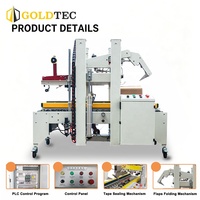 Machine de scellage automatique Goldtec pour cartons de tailles variées avec pliage du couvercle supérieur pour la logistique