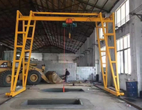 Grue à portique mobile portable, petite, à commande à distance, moteur électrique, boîte de vitesses avec roue universelle, 1 tonne, 3 tonnes, 5 tonnes
