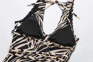 Una sola pieza traje de baño Sexy taza vendaje <span class=keywords><strong>2021</strong></span> estampado de leopardo Bikini traje de baño - Product Image 4