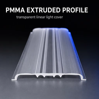 Diffuseur LED transparent à rayures, en PC, extrudé, pour éclairage linéaire LED