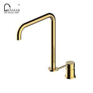 Robinet de <span class=keywords><strong>cuisine</strong></span> en laiton 2 trous à arc élevé Vente en gros de haute qualité Quick <span class=keywords><strong>Connect</strong></span> Quit Working - Product Image 3