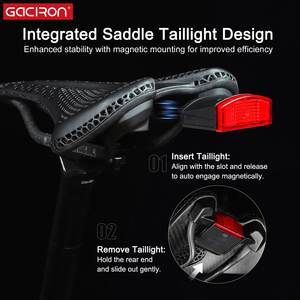 <span class=keywords><strong>Selle</strong></span> de vélo Gaciron CP-150 imprimée en 3D avec feu arrière intelligent intégré, soutien confortable zoné, base en nylon, siège de cyclisme - Product Image 2