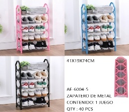 Zapatero Metálico de 5 Niveles, Organizador de Zapatos que Ahorra Espacio, Fácil de Instalar, Mueble para el Hogar - Product Image 3