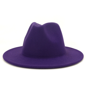 Toptan Vintage klasik büyük ağız sahte yün fötr şapka erkekler kadın Panama şapka - Product Image 4