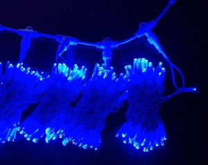 10M 80leds IP65 Cable de goma blanco Cortina de luz LED Cadena de luz utilizada para iluminación decorativa al aire libre con flash blanco - Product Image 2