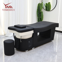 Tempat Tidur Cuci Rambut Salon Heavy Duty Elektrik dengan Pijat dan Penutup Kepala, Dilengkapi Bangku untuk Institut Kecantikan