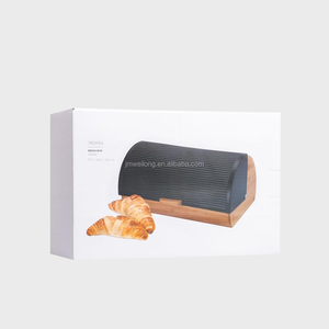 กล่องใส่ขนมปังไม้ไผ่พร้อมฝาปิดโลหะ สไตล์วินเทจ ขนาดใหญ่ ลายนูนโลโก้ - Product Image 6