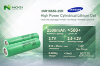 Baterai Isi Ulang Lithium-Ion Silinder Samsung INR18650-25R 2500mAh NMC 3.7V untuk Perangkat Berkinerja Tinggi