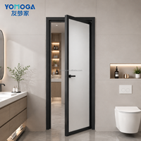Puerta de Vidrio y Aluminio para Baño de Villa y Hotel, Impermeable, con Estilo Moderno y Acabado de Alta Calidad