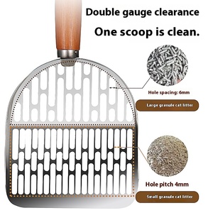 Entsorgungs werkzeug für Haustier abfälle 2 In1 Katzen sands chaufel aus Edelstahl Pet Poop <span class=keywords><strong>Scoop</strong></span> ing Tools Katzen sands chaufel Größe - Product Image 3