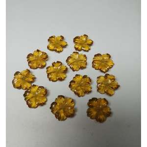 Piedras Preciosas Sueltas Talladas a Mano con Forma de Flor, M.Y.GEMS, Cuarzo Citrino Dorado Hidrotermal de Alta Calidad Creado en Laboratorio, 15X15 mm - Product Image 4