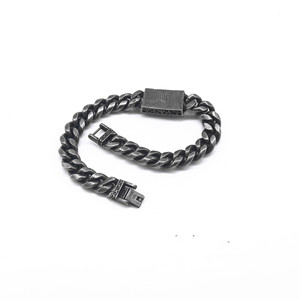 yunnique Stylish Black <b>Titanium</b> Steel Bracelet Geometric <b>Chain</b> Unisex Fashion Jewelry - Product Image 2