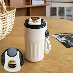 Gobelet isotherme portable en acier inoxydable de 450 ml avec couvercle anti-fuite, affichage de la température, tasse à café électronique intelligente, ensemble de boissons - Product Image 1