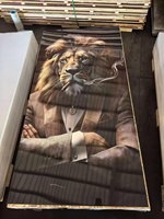 Panneau mural en PVC style impression UV 5D, qualité E0, imperméable, ignifuge, décoration intérieure, panneau marbré, vente directe d'usine, Lion