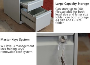 ตู้เก็บเอกสาร3ลิ้นชักเฟอร์นิเจอร์สำนักงานเหล็กแบบล็อคได้ - Product Image 6