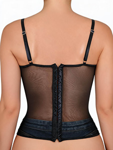 En stock – Nouveauté 2026 – Corset sexy transparent en dentelle florale à cils, avec baleines pour cintrer la taille et coussinets de <span class=keywords><strong>soutien</strong></span>-<span class=keywords><strong>gorge</strong></span> intégrés – Corset De Mujer - Product Image 5