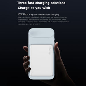 JLX02 <span class=keywords><strong>Batterie</strong></span> externe <span class=keywords><strong>portable</strong></span> ultra-mince en alliage d'aluminium avec lumière LED, charge sans fil et charge rapide pour les voyages - Product Image 6