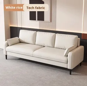 Hiện đại tối giản kem màu vải sofa 1 3 chỗ ngồi nhỏ gọn ghế cho phòng khách nhỏ căn hộ cho thuê nhà - Product Image 3