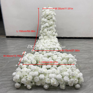 น้ำตกดอกไม้ประดิษฐ์สีขาวคลาสสิกขนาด<span class=keywords><strong>150</strong></span>ซม. ลายดอกกุหลาบปลอมสำหรับทารกและบริการกิจกรรมเชิงพาณิชย์ - Product Image 2