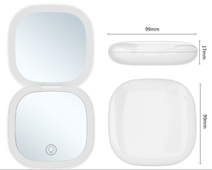 Biểu Tượng Tùy Chỉnh Chất Lượng Cao Gấp Cảm Ứng Thông Minh Xách Tay 1X 5x Phóng Túi LED Trang Điểm Sáng Gương Du Lịch Gương - Product Image 5