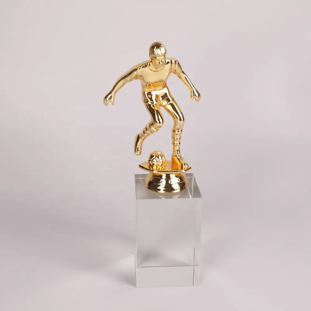 Golden Man Pattern Sports State Blank Kristall Golf Trophy Cup Transparenter Boden Sport Glas Kristall Award