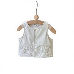 Korababy Cárdigan de malla floral transpirable para bebé niña, estilo coreano INS, cuello redondo, para primavera y otoño, dulce y casual para el día a día - Product Image 1