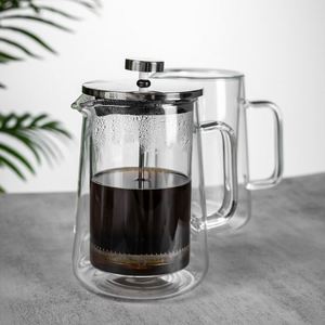 Wholesale 350ml 650ml 1000ml Double Wall Borosilicate Glass French Press Coffee Maker Cold Brew Coffee Pot Travel Coffee Presses - Product Image 3