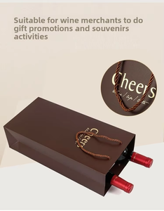 Bolsa de Papel para Vino Personalizada con Estampado de Lámina Dorada, Ecológica, Reutilizable, Impermeable, con Asa para Ropa y Zapatos - Product Image 3