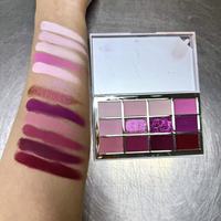 Palette de fards à paupières personnalisée à 12 couleurs, finition mate, paillettes, brillance, duochrome, maquillage des yeux