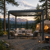 Fernbedienbare Aluminium-Pergola mit Einziehbarem Lamellendach für Outdoor-Dining und Garten-Lounge