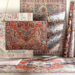 Karpet Persegi Panjang Multiwarna Karpet Dibuat Mesin Karpet Karpet Persia Kustom Mewah Ruang Tamu