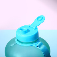 Bouteille d'eau sportive en plastique dégradé de 2,2 L (74 oz) avec poignée givrée, réutilisable pour vélo