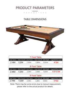 โต๊ะพูลไม้หรูหราขนาด 7 ฟุต ยี่ห้อ S.Q.F แบบปรับแต่งได้ พร้อมลูกบิลเลียด ไม้คิว และอุปกรณ์เกมอื่นๆ สำหรับเล่นสนุกเกอร์ บิลเลียด ใช้ได้ทั้งที่บ้านและคลับ - Product Image 6