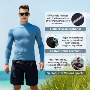 Combinaisons de plongée à manches longues avec protection UV personnalisée pour hommes, logo personnalisé, séchage rapide, compression, rashguard de jiu-jitsu - Product Image 3