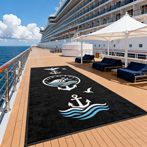 사용자 정의 미끄럼 방지 기계 빨 고무 백킹 보트 트레일러 이층 바닥 매트 인쇄 로고 상업용 나일론 매트 - Product Image 2