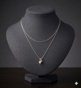 Elegantes adornos para el cuello pre-ensamblados, collares de doble hilera y dos niveles con longitudes de cadena variadas para eventos nupciales de mujer - Product Image 1