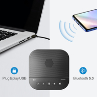 Haut-parleurs sans fil Anywii avec annulation d'écho, 4 microphones en réseau - Système de visioconférence pour bureau à domicile sans fil + USB