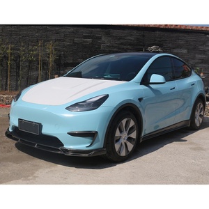 2019-2024 Car Modification Upgrade C Style Wet Carbon Fiber Body <b>Kit</b> Front Rear Lip Rear Spoiler <b>Engine</b> Hood for Tesla <b>Model</b> Y - Product Image 4
